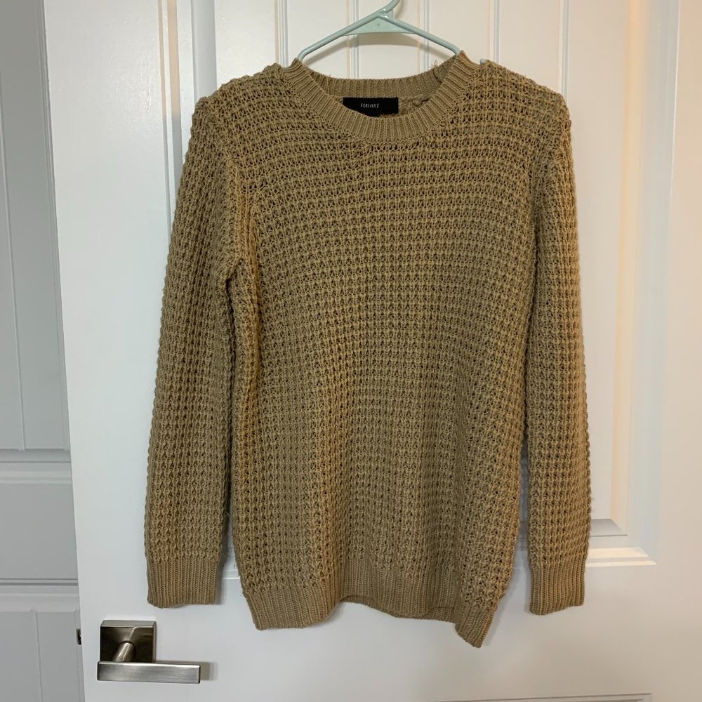 Beige Waffle Knit Sweater
